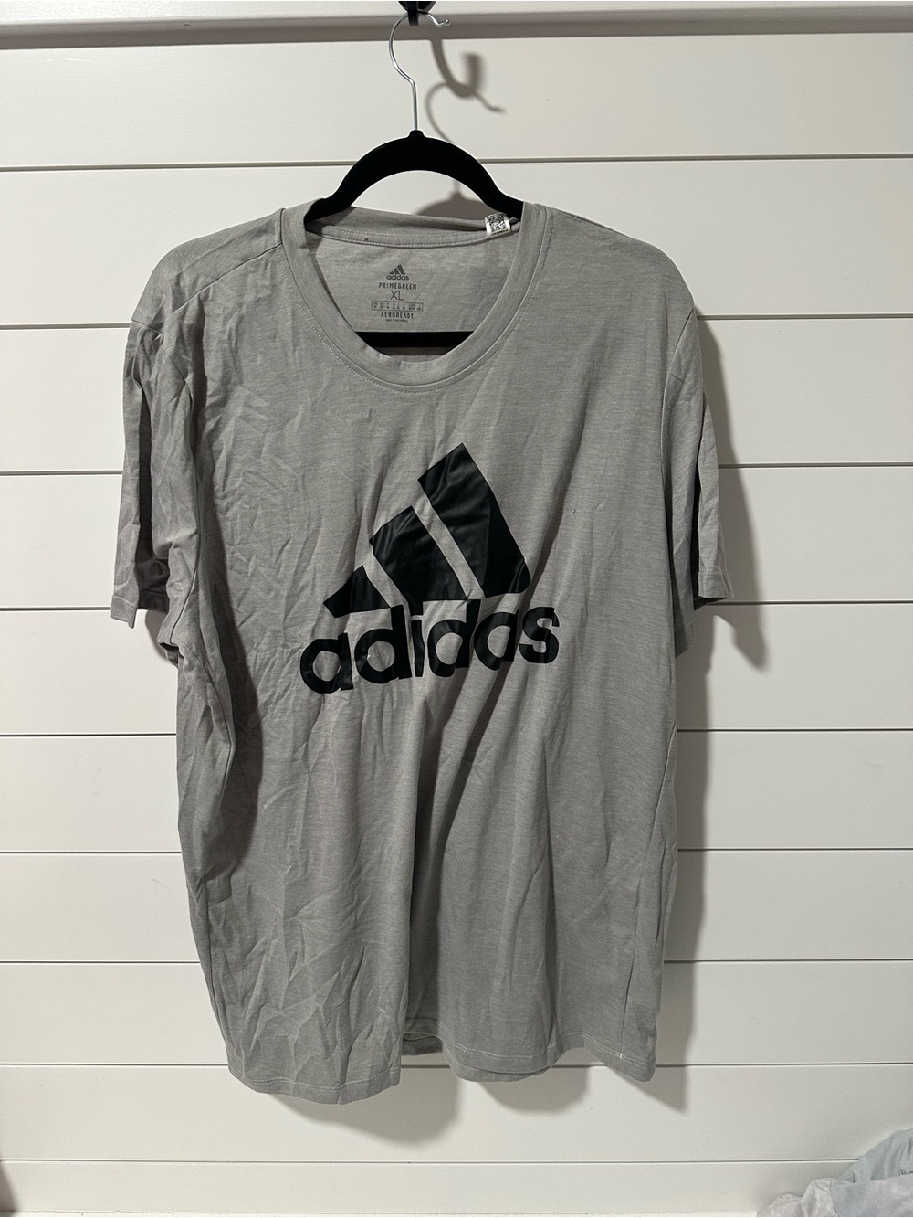 adidas Gray Short-Sleeve Tee with Black Logo